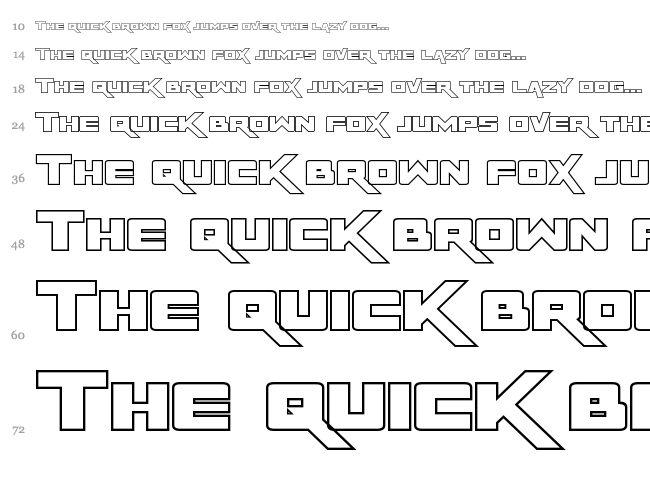 Rapier Zero font waterfall